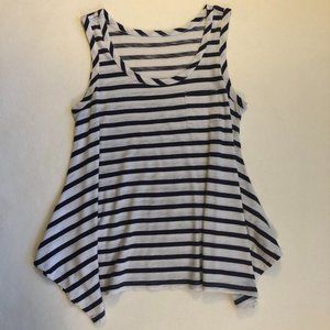 Navy Blue and White Trapeze Tunic